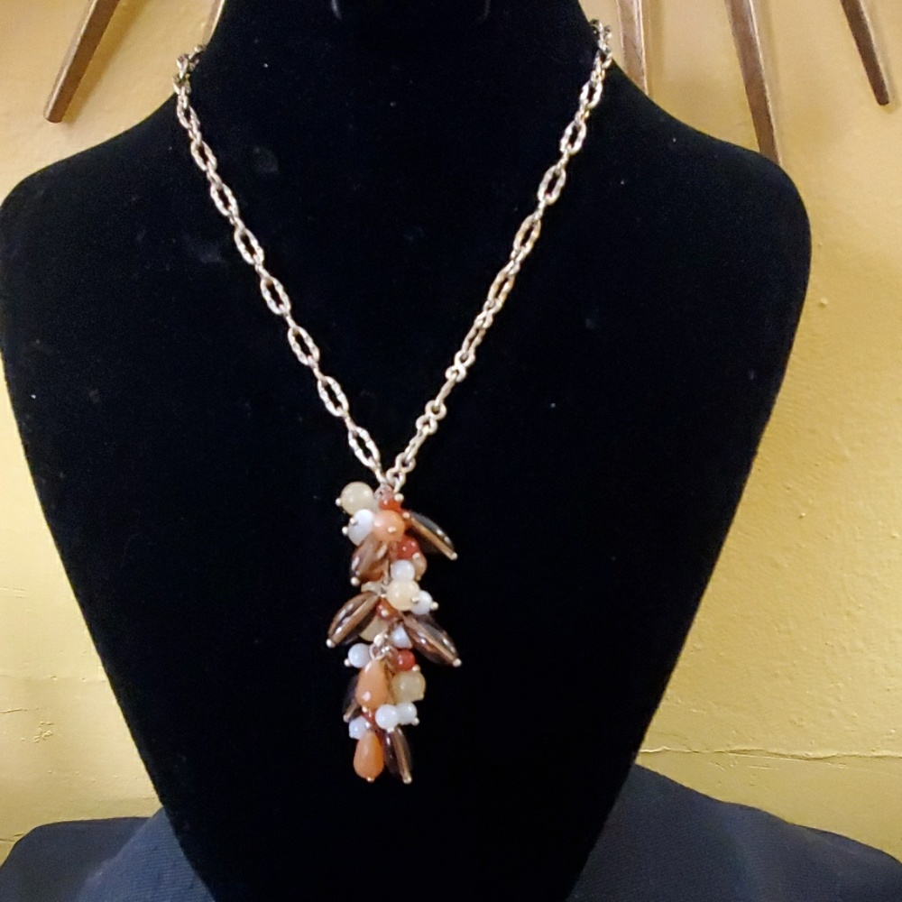 NEW LOFT Brown Cluster Pendant Necklace #370